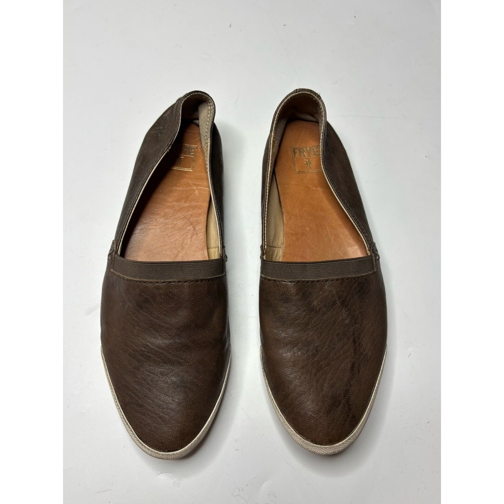 Frye Melanie Flats Loafers Shoes Womens 8M Brown Leather Casual Slip On Classic